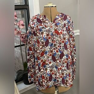 LOFT sz XL Multicolor Floral Blouse